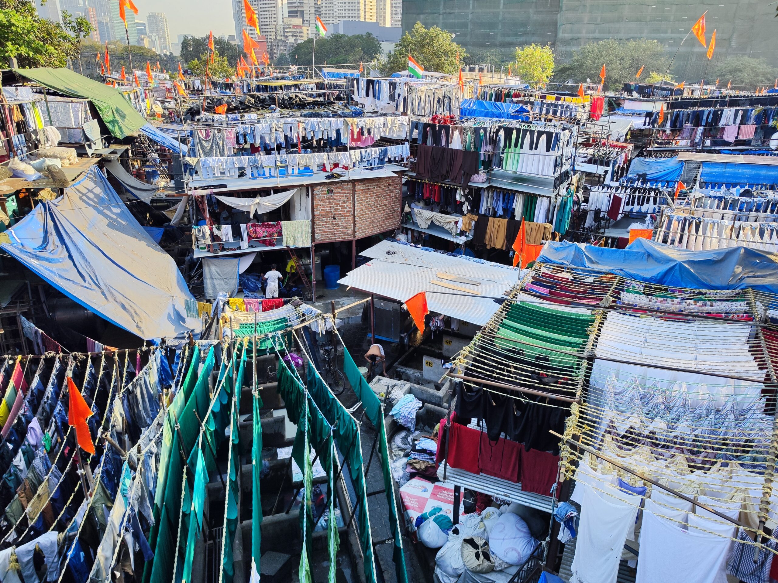 India – Bombaj alebo Dhobi Ghat je najväčšia práčovňa pod holým nebom na svete.